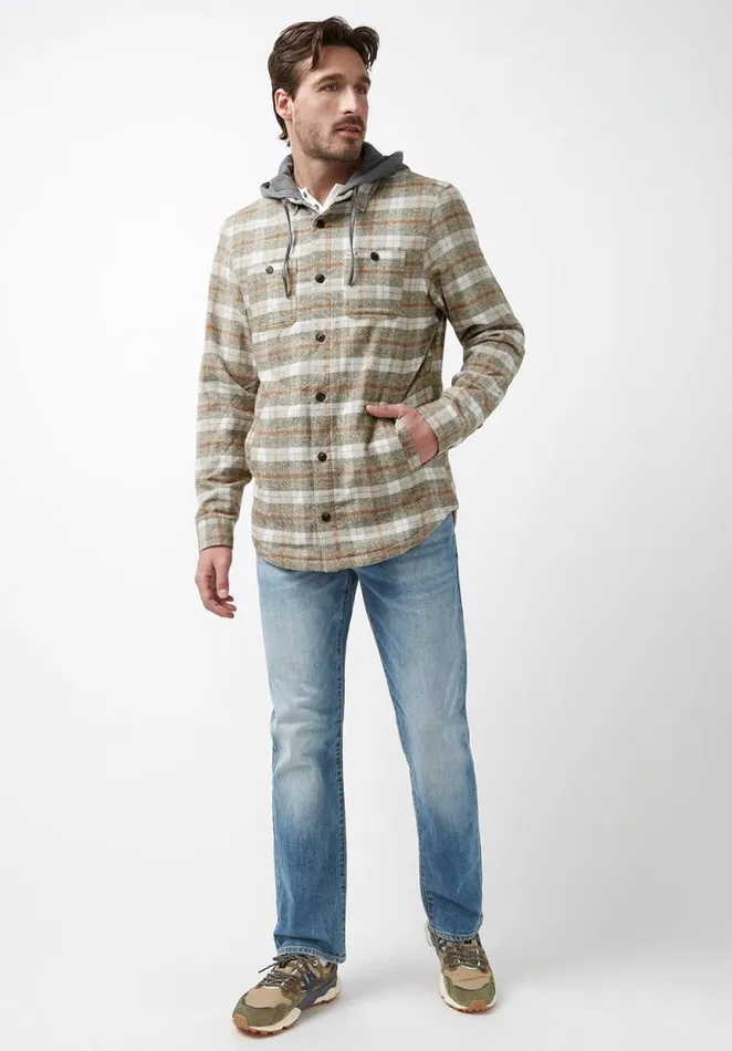 Men Sacket Green Mens Shirt Jacket Fern Buffalo David Bitton Jackets