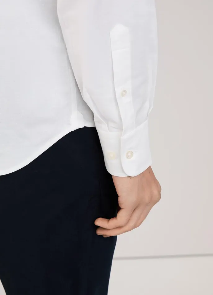 Men Shirts Faonnable Regular Fit Front Pocket Oxford Shirt White