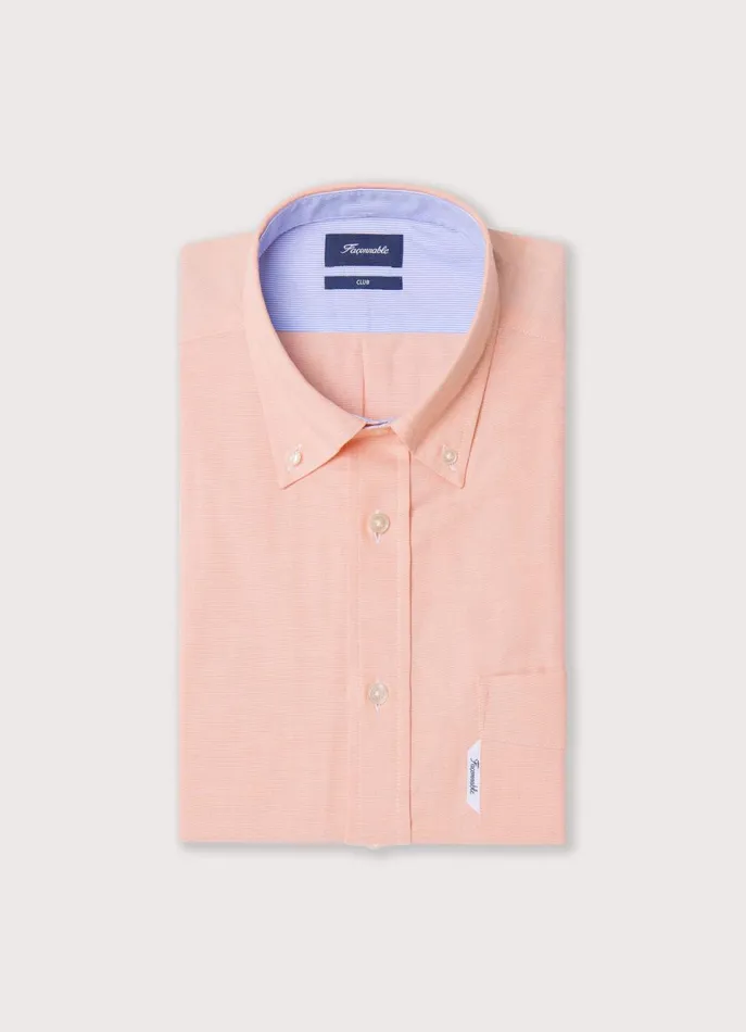 Men Shirts Faonnable Regular Fit Oxford Shirt Acid Orange