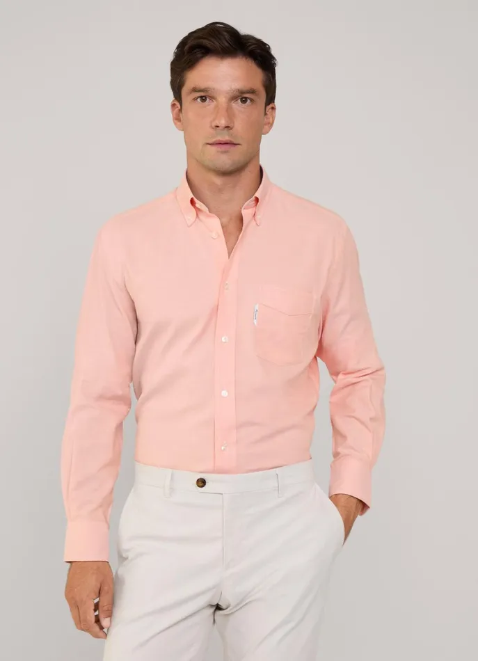Men Shirts Faonnable Regular Fit Oxford Shirt Acid Orange