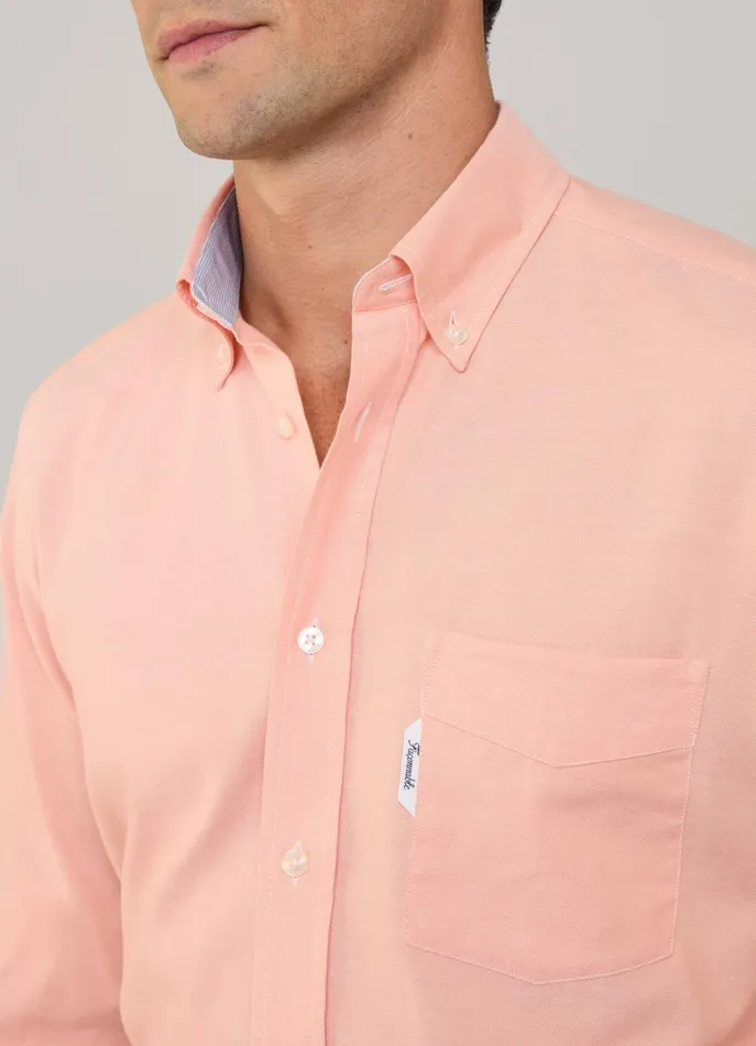 Men Shirts Faonnable Regular Fit Oxford Shirt Acid Orange