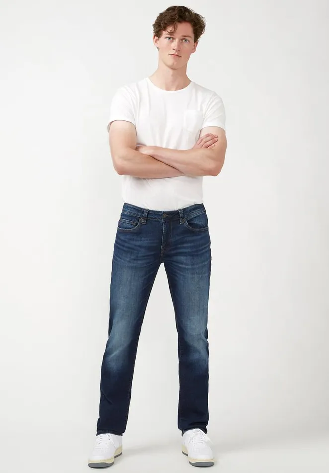 Men Slim Ash Mid Blue Jeans Indigo Buffalo David Bitton Slim Ash