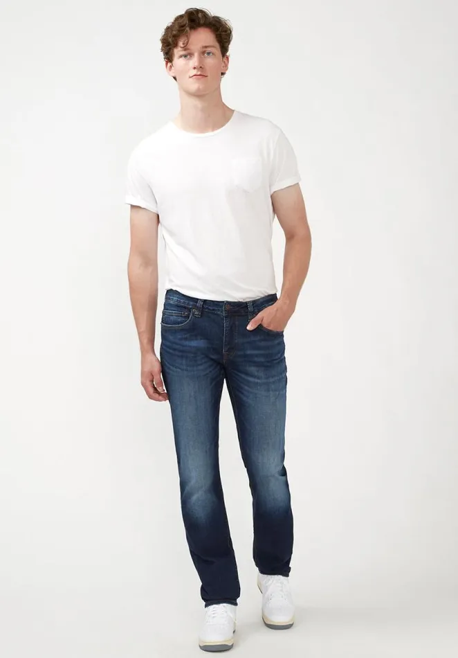 Men Slim Ash Mid Blue Jeans Indigo Buffalo David Bitton Slim Ash