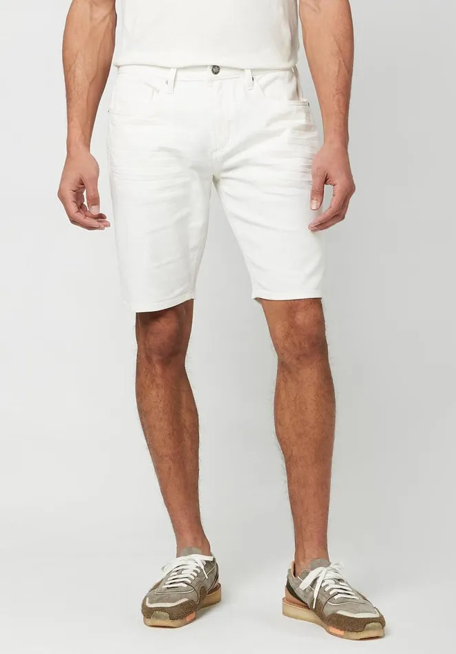 Men Super Stretch Slim Parker White Rinse Shorts Pure White Buffalo David Bitton Shorts