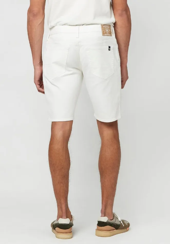 Men Super Stretch Slim Parker White Rinse Shorts Pure White Buffalo David Bitton Shorts