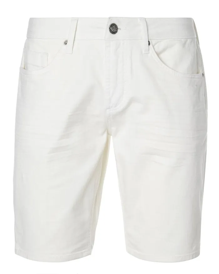 Men Super Stretch Slim Parker White Rinse Shorts Pure White Buffalo David Bitton Shorts