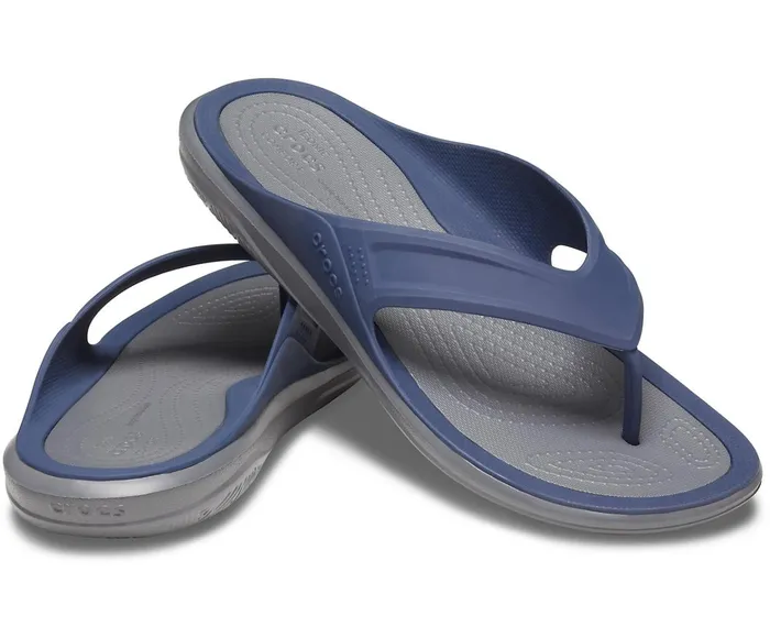 Men Swiftwater Wave Flip Navyslate Grey Crocs Sandals