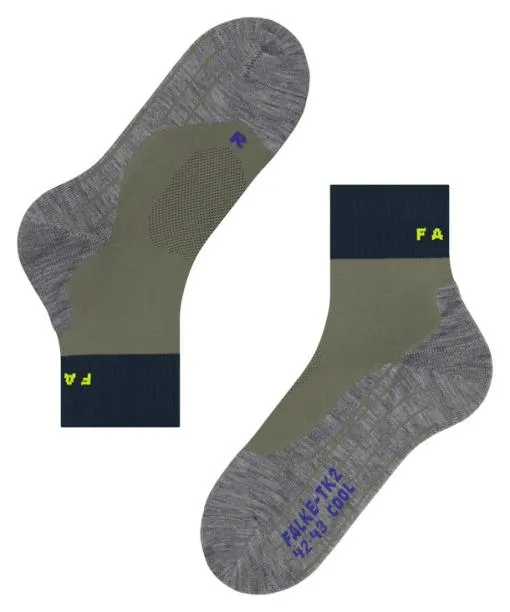 Men TK2 Explore Cool Short Men Trekking Short Sock Calla Green FALKE Hiking Socks