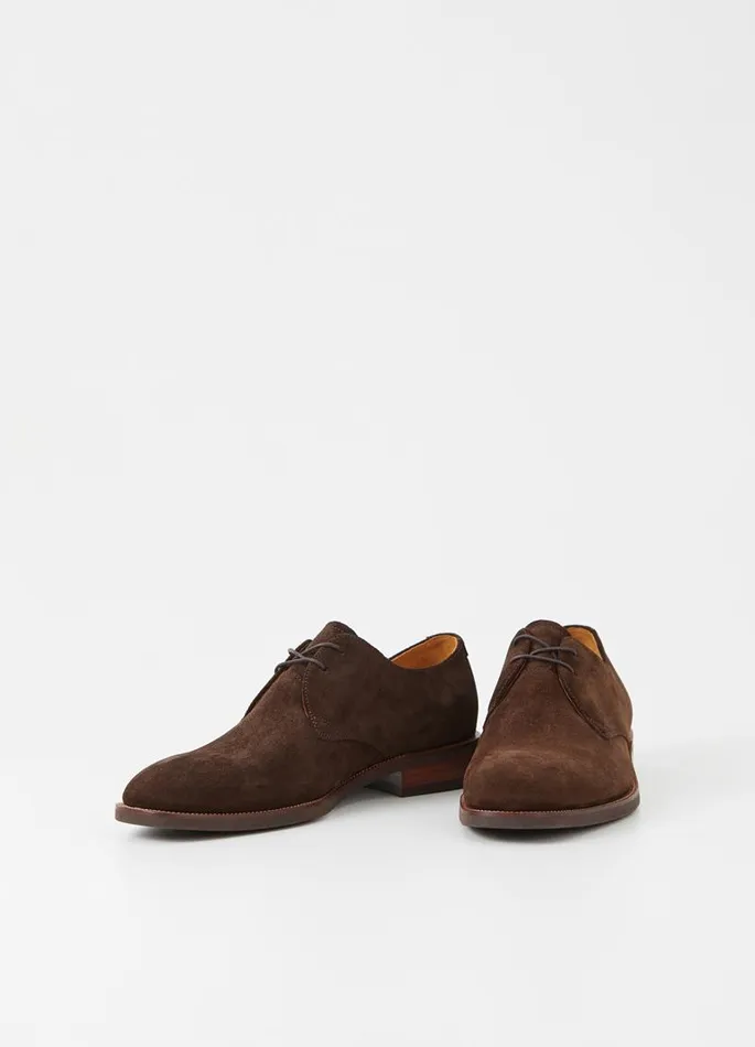 Men Vagabond Shoes PERCY SHOES Dark Brown Suede