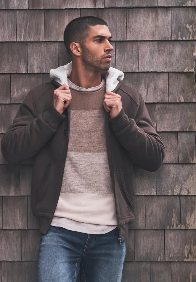 Men Wakoni Beige Mens Sweater Milk Buffalo David Bitton Sweaters