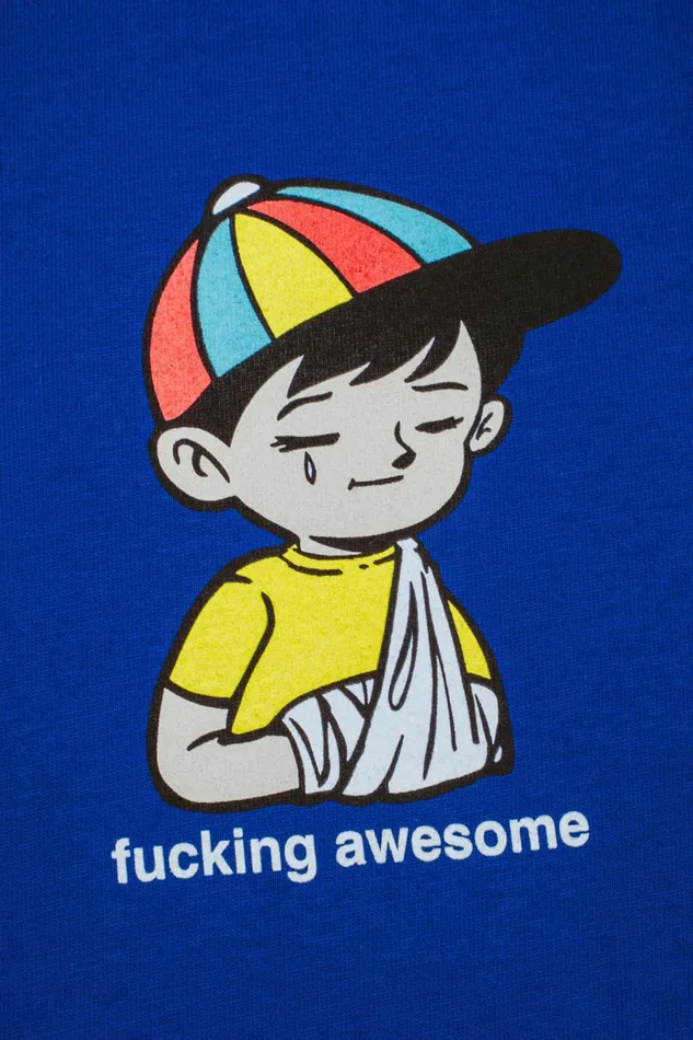Men Wanto Kid Tee Fucking Awesome Short Sleeve Men Wanto Kid Tee Fucking Awesome Short Sleeve