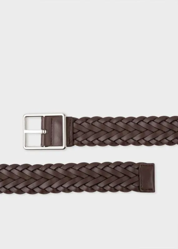 Mens Artist Stripe Reversible Plaited Leather Belt Paul Smith Belts Mens Artist Stripe Reversible Plaited Leather Belt Paul Smith Belts