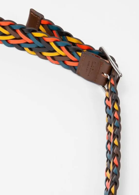 Mens Artist Stripe Reversible Plaited Leather Belt Paul Smith Belts Mens Artist Stripe Reversible Plaited Leather Belt Paul Smith Belts