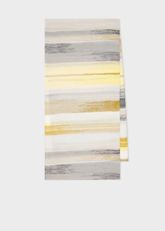 Mens Brushstroke Stripe SilkBlend Scarf Paul Smith Scarves