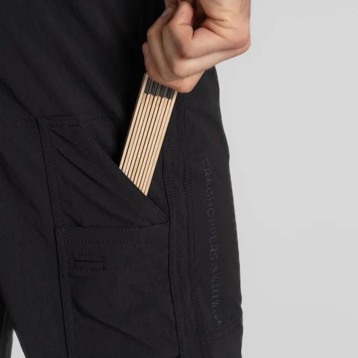 Mens Cargo Trousers Craghoppers Sheffield Stretch Holster Workwear Trousers Black Mens Cargo Trousers Craghoppers Sheffield Stretch Holster Workwear Trousers Black