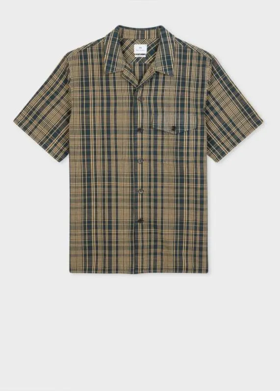 Mens Check CottonLinen Shirt Paul Smith Shirts