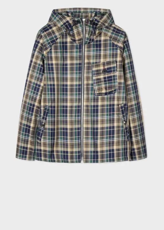 Mens Check Hooded Anorak Paul Smith Coats and Jackets