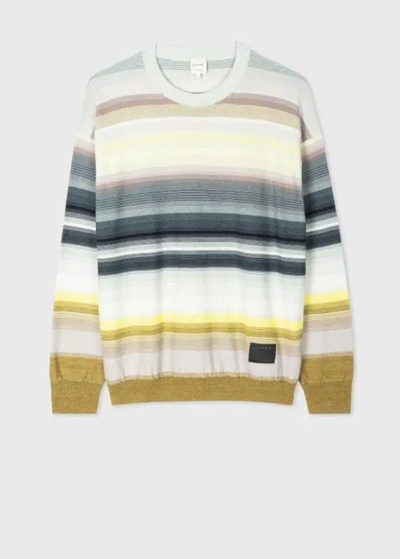 Mens Cotton And LinenBlend Stripe Sweater Paul Smith Sweaters