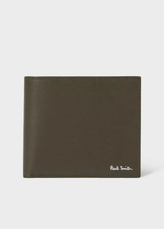 Mens Dark Khaki Billfold And Coin Wallet Paul Smith Monogrammed Gifts