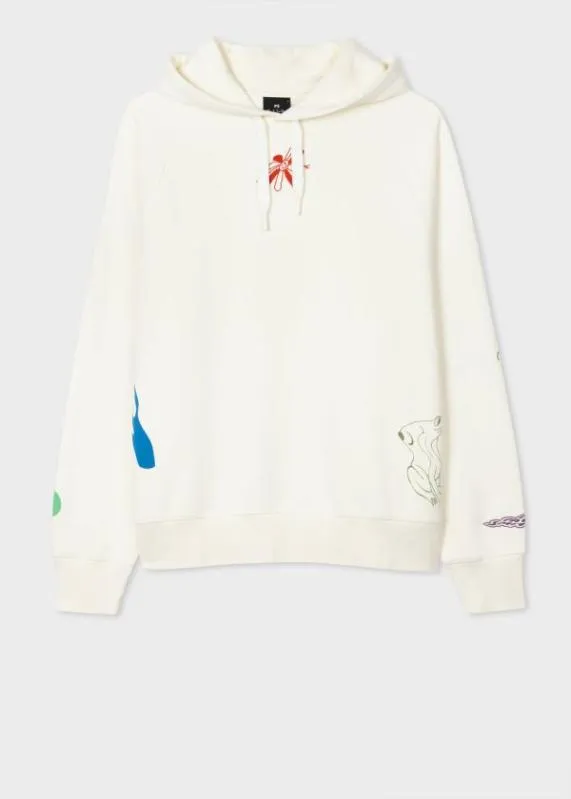 Mens Ecru 039Magnificent Obsessions039 Print Cotton Hoodie Paul Smith Sweatshirts and Hoodies