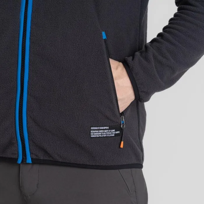 Mens Full Zip Fleece Craghoppers CO2 Renu Full Zip Fleece Black Pepper Mens Full Zip Fleece Craghoppers CO2 Renu Full Zip Fleece Black Pepper