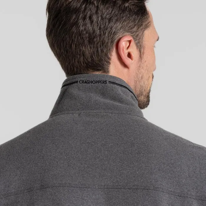 Mens Full Zip Fleece Craghoppers Corey Plus II Insulating Jacket Black Pepper Marl