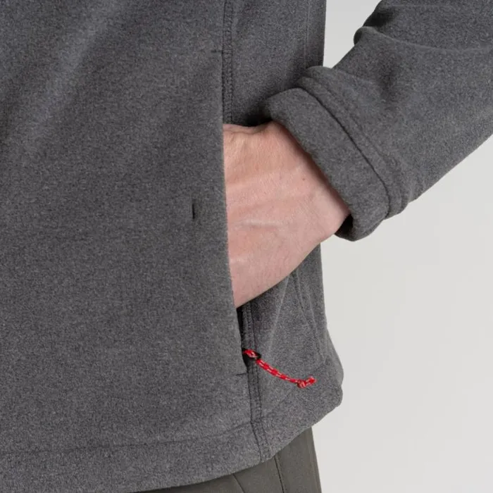Mens Full Zip Fleece Craghoppers Corey Plus II Insulating Jacket Black Pepper Marl