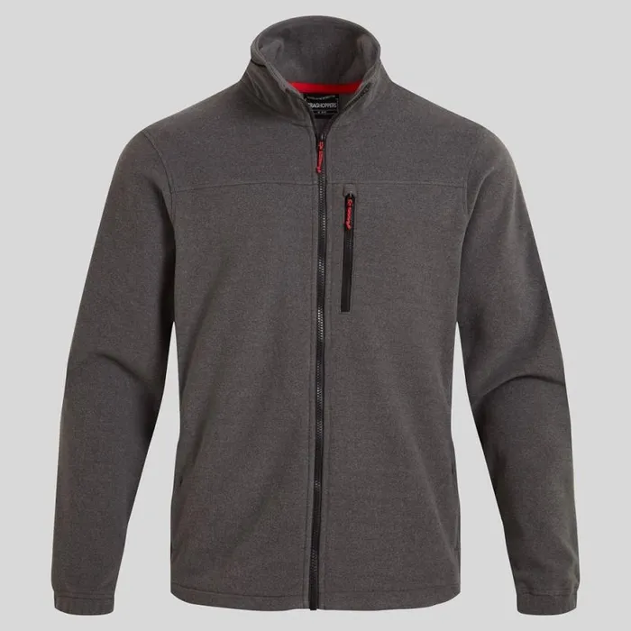 Mens Full Zip Fleece Craghoppers Corey Plus II Insulating Jacket Black Pepper Marl
