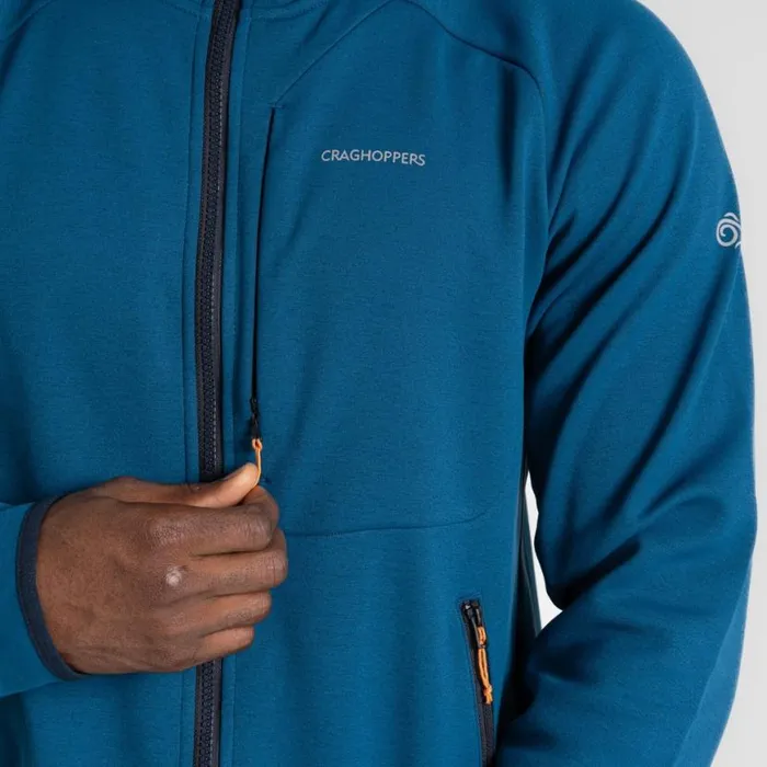 Mens Full Zip Fleece Craghoppers Dynamic Pro Hooded Jacket II Tourmaline Blue Marl Mens Full Zip Fleece Craghoppers Dynamic Pro Hooded Jacket II Tourmaline Blue Marl