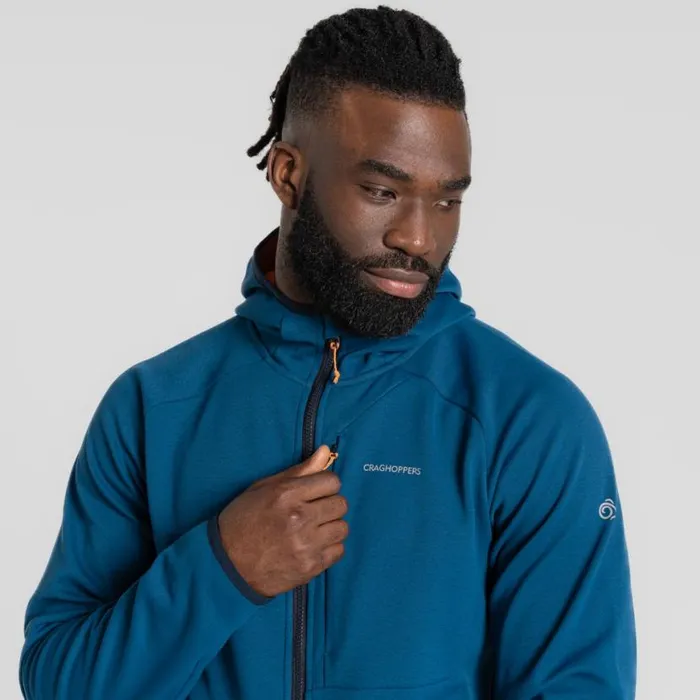 Mens Full Zip Fleece Craghoppers Dynamic Pro Hooded Jacket II Tourmaline Blue Marl Mens Full Zip Fleece Craghoppers Dynamic Pro Hooded Jacket II Tourmaline Blue Marl