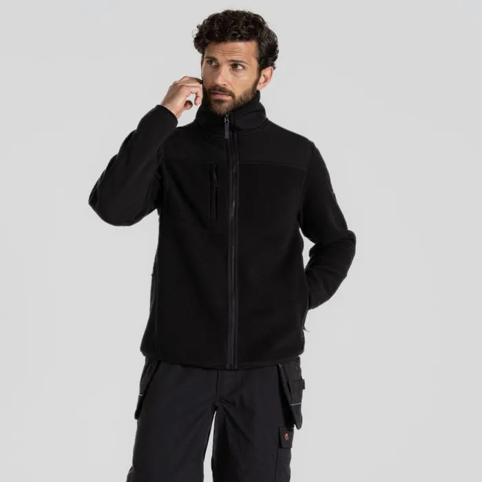 Mens Full Zip Fleece Craghoppers Morley Fleece Workwear Jacket Black