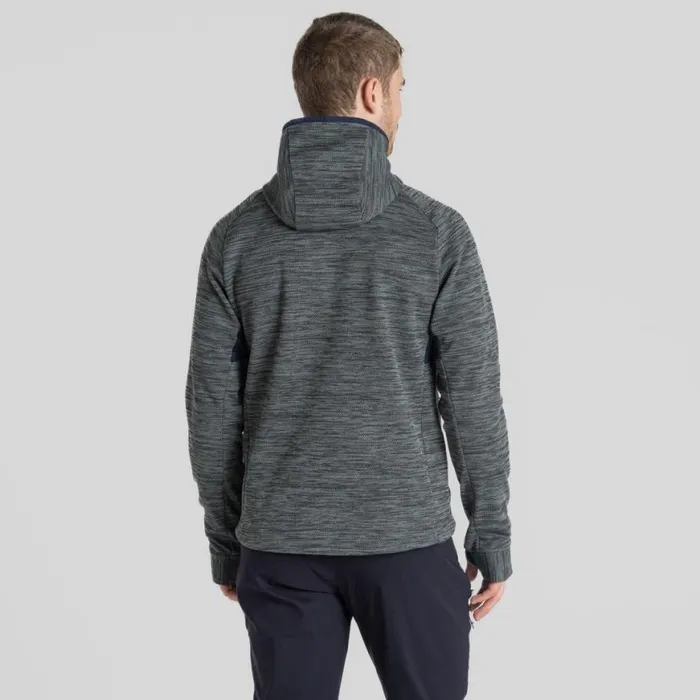 Mens Full Zip Fleece Craghoppers Tarbert Hooded Jacket Balsam Green Marl Mens Full Zip Fleece Craghoppers Tarbert Hooded Jacket Balsam Green Marl