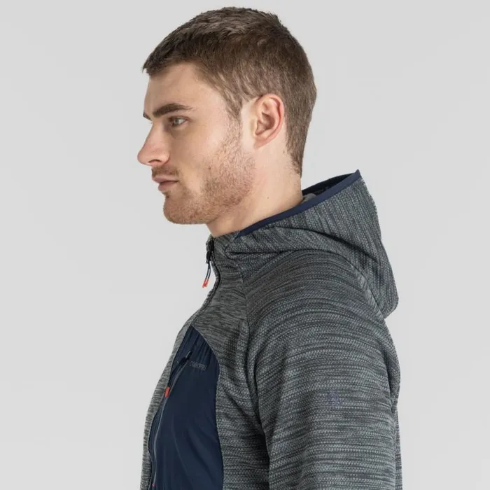 Mens Full Zip Fleece Craghoppers Tarbert Hooded Jacket Balsam Green Marl Mens Full Zip Fleece Craghoppers Tarbert Hooded Jacket Balsam Green Marl