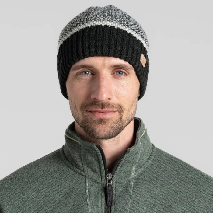 Mens Hats Craghoppers Forster Beanie Black Mens Hats Craghoppers Forster Beanie Black