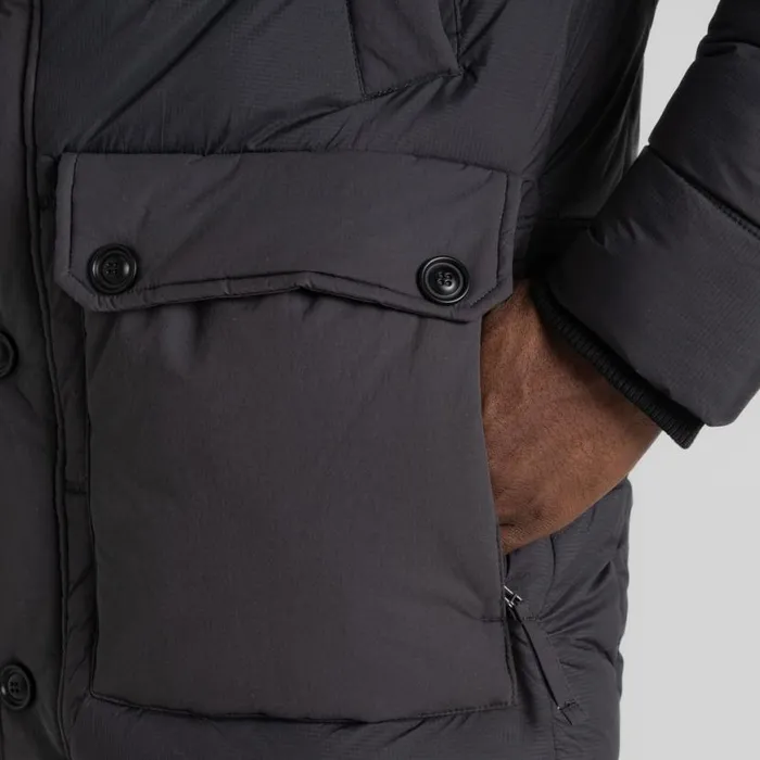Mens Insulated Jackets Craghoppers Flynn Insulating Hooded Jacket Dark Iron Mens Insulated Jackets Craghoppers Flynn Insulating Hooded Jacket Dark Iron