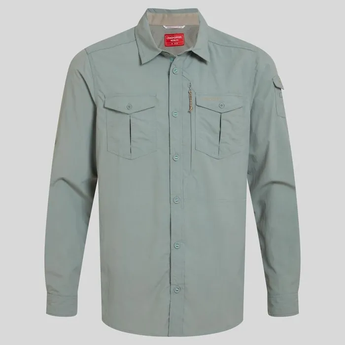 Mens Long Sleeve Craghoppers NosiLife Adventure Long Sleeved Shirt III Lichen Green Mens Long Sleeve Craghoppers NosiLife Adventure Long Sleeved Shirt III Lichen Green