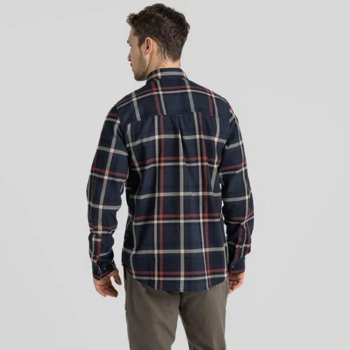 Mens Long Sleeve Craghoppers Wald Long Sleeved Shirt Blue Navy Check Mens Long Sleeve Craghoppers Wald Long Sleeved Shirt Blue Navy Check