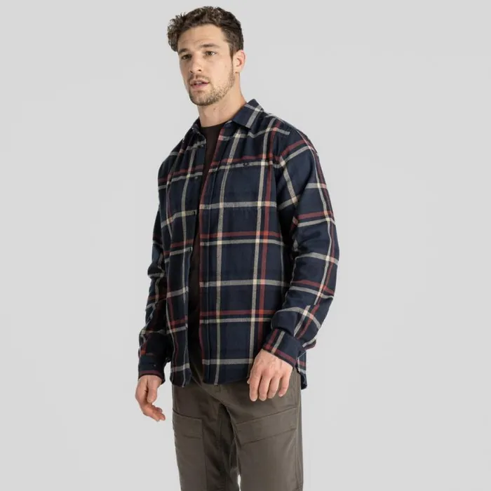 Mens Long Sleeve Craghoppers Wald Long Sleeved Shirt Blue Navy Check Mens Long Sleeve Craghoppers Wald Long Sleeved Shirt Blue Navy Check