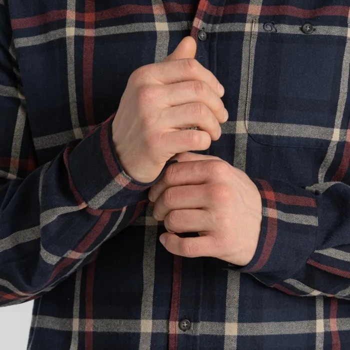 Mens Long Sleeve Craghoppers Wald Long Sleeved Shirt Blue Navy Check Mens Long Sleeve Craghoppers Wald Long Sleeved Shirt Blue Navy Check