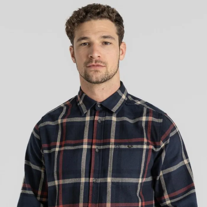 Mens Long Sleeve Craghoppers Wald Long Sleeved Shirt Blue Navy Check Mens Long Sleeve Craghoppers Wald Long Sleeved Shirt Blue Navy Check