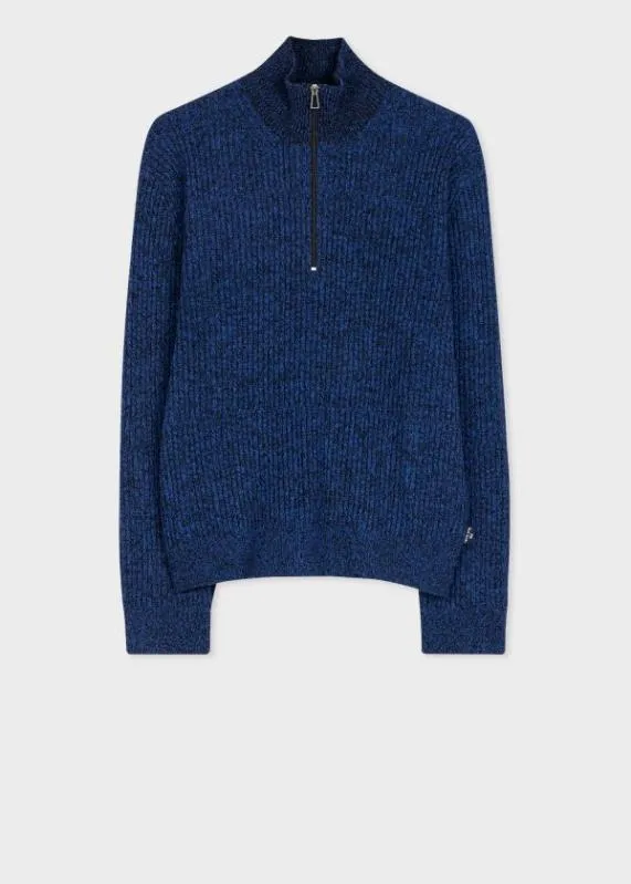 Mens Marl WoolBlend HalfZip Sweater Paul Smith Sweaters