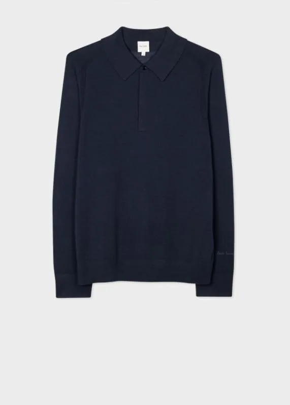 Mens Merino LongSleeve Polo Shirt Paul Smith Polo Shirts
