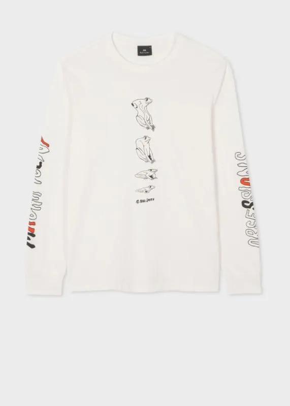 Mens Organic Cotton 039Melted Frog039 Long Sleeve TShirt Paul Smith TShirts
