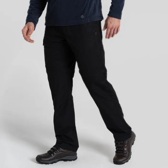 Mens Walking Trousers Craghoppers Expert Kiwi Tailored Convertible Trousers Black