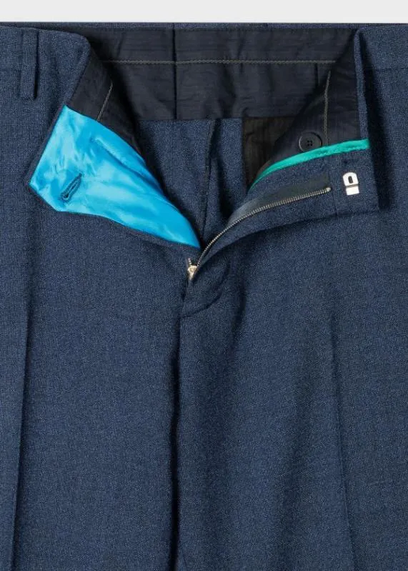 Mens Wool Nep SuitTwoPly Hopsack ThreeButton BlazerSlate Blue Wool Pants Paul Smith Suits