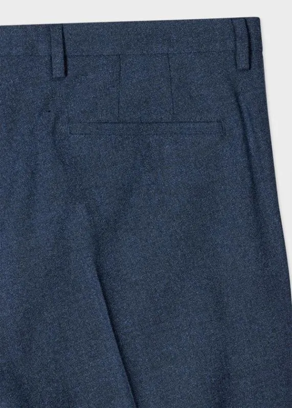 Mens Wool Nep SuitTwoPly Hopsack ThreeButton BlazerSlate Blue Wool Pants Paul Smith Suits