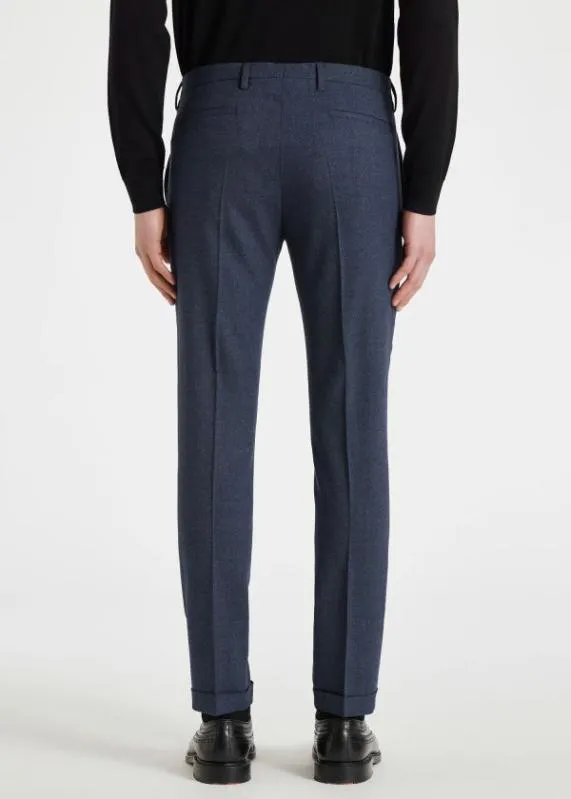 Mens Wool Nep SuitTwoPly Hopsack ThreeButton BlazerSlate Blue Wool Pants Paul Smith Suits