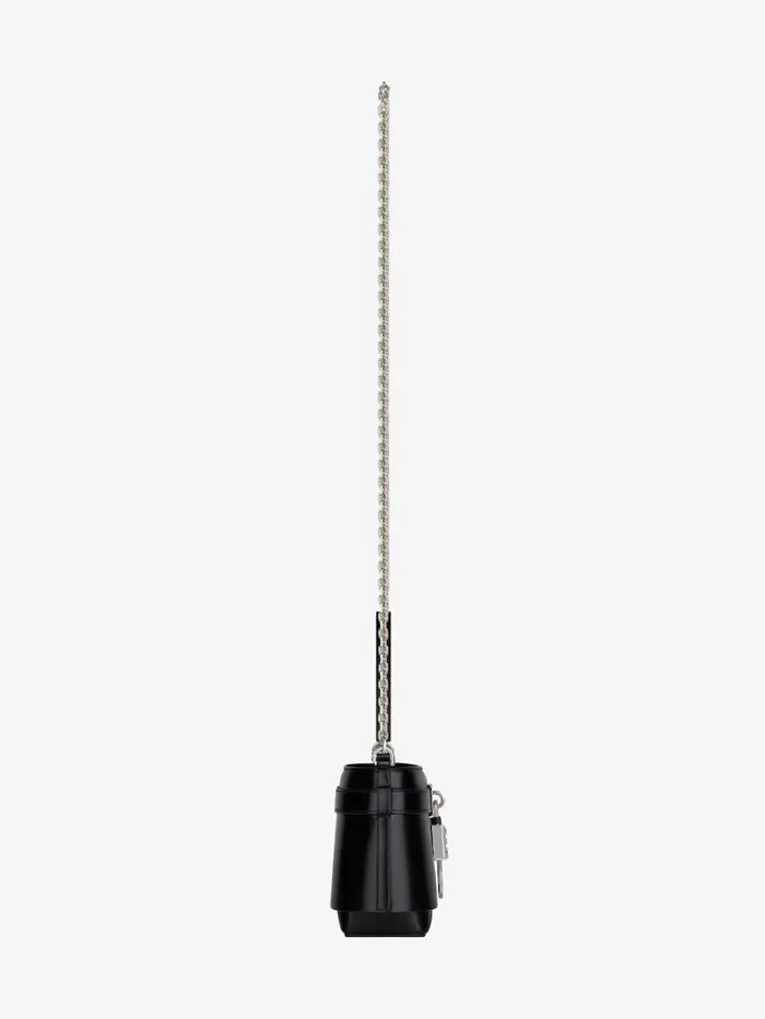 Micro Shark Lock Bucket Bag In Box Leather Black Women Givenchy Micro Bags
