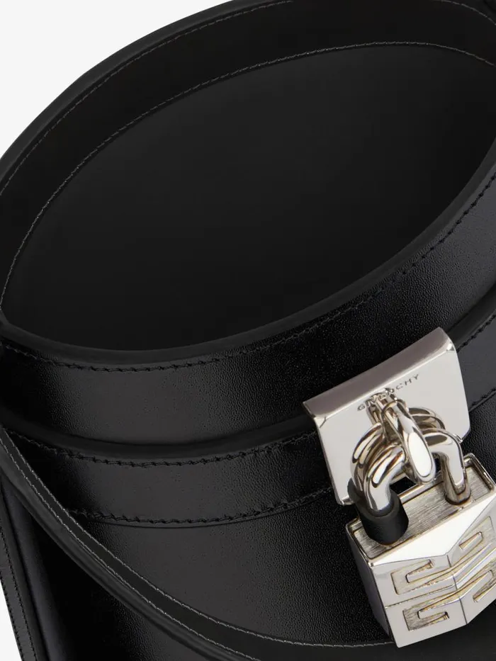 Micro Shark Lock Bucket Bag In Box Leather Black Women Givenchy Micro Bags