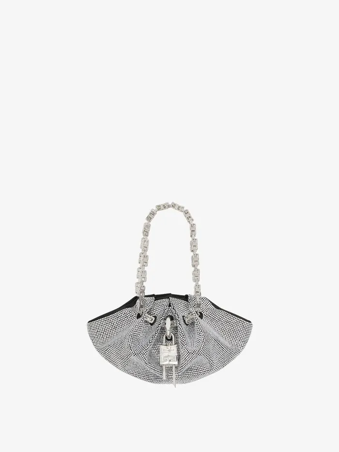 Mini Kenny Bag In Satin With Strass Black Women Givenchy Crossbody Bags